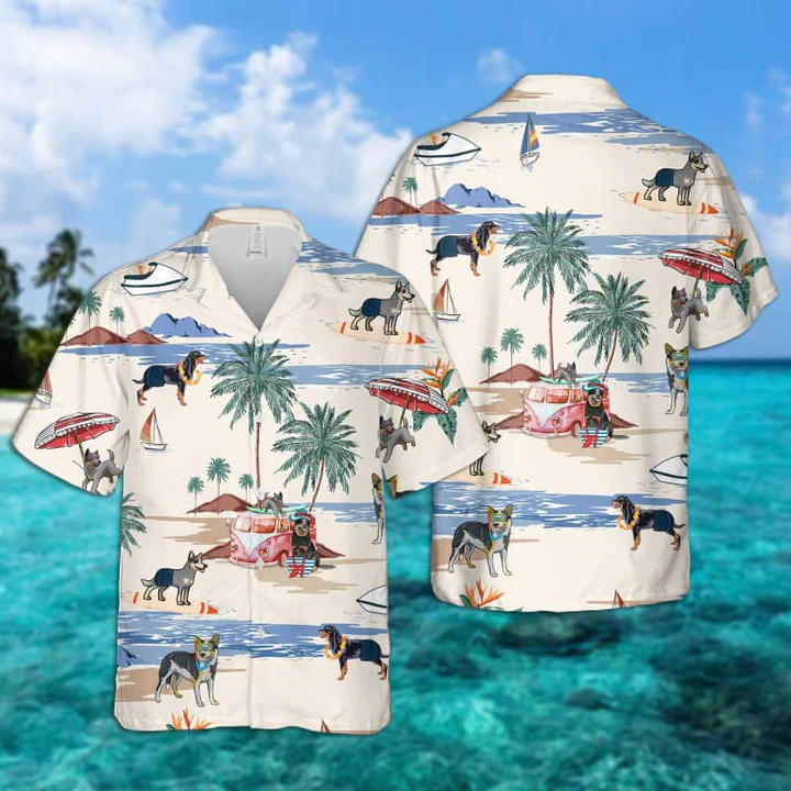 Australian Cattle Dog Summer Beach Hawaiian Shirt, Hawaiian Shirts for Men, Hawaiian Shirts for Men, Aloha Beach Shirt