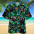 Black Angus Cattle Lovers Tropical Leaves Hawaiian Shirt