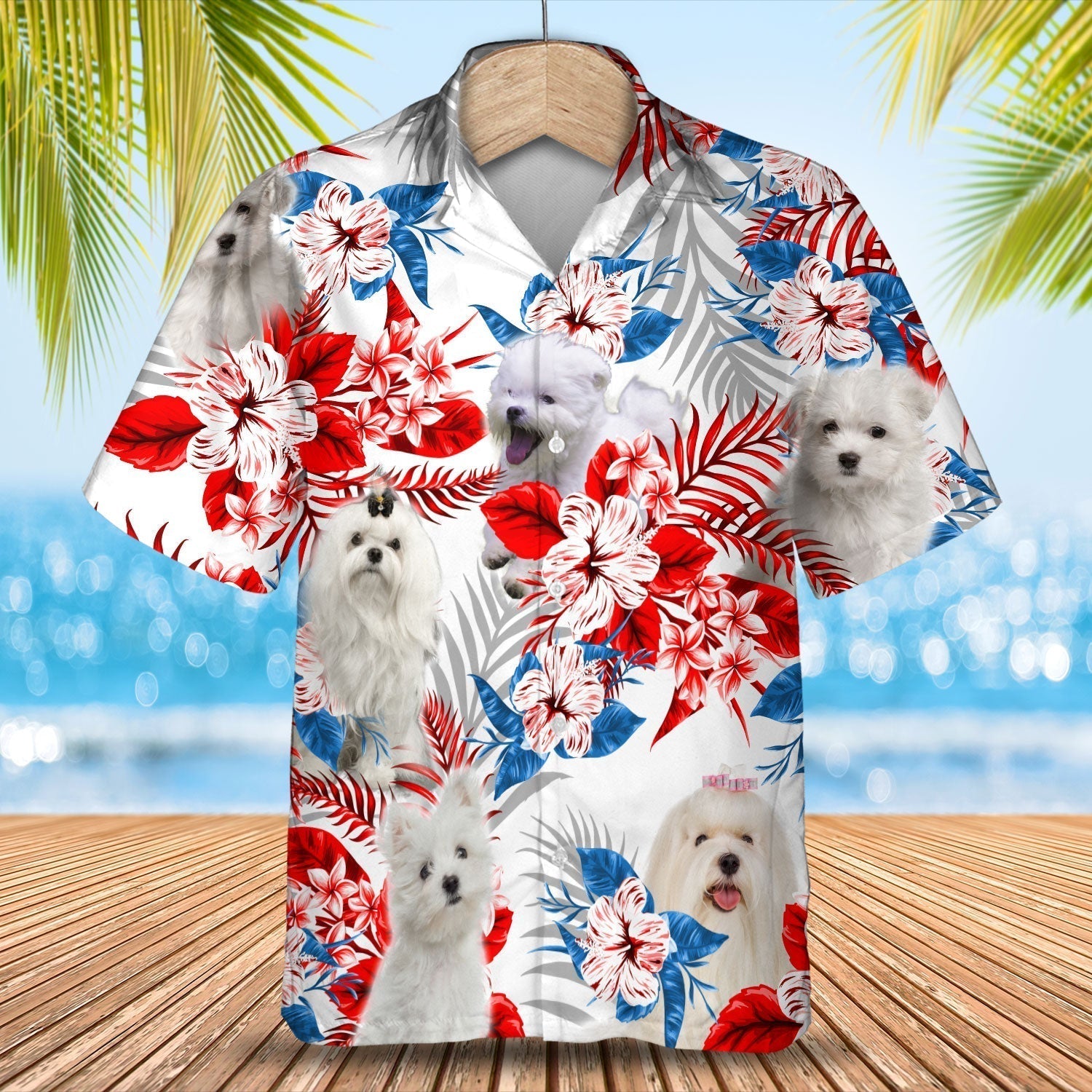 Maltese Hawaiian Shirt -  Gift for Summer, Summer aloha shirt, Hawaiian shirt for Men and women