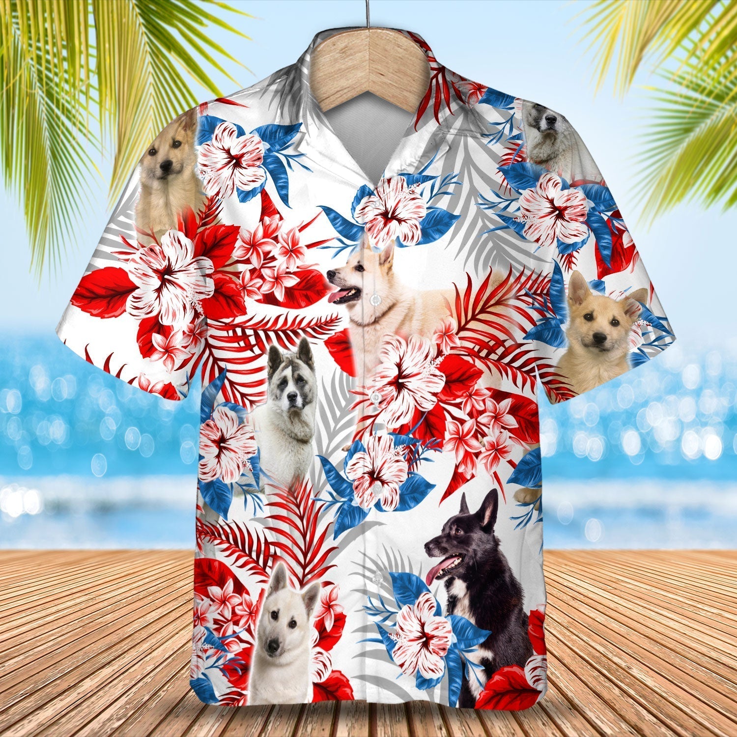 Norwegian Buhund Hawaiian Shirt - Summer aloha shirt, Hawaiian shirt for Men and women