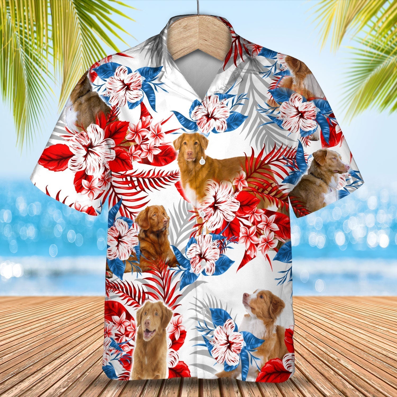 Nova Scotia Duck Tolling Retriever Hawaiian Shirt - Summer aloha shirt, Hawaiian shirt for Men and women