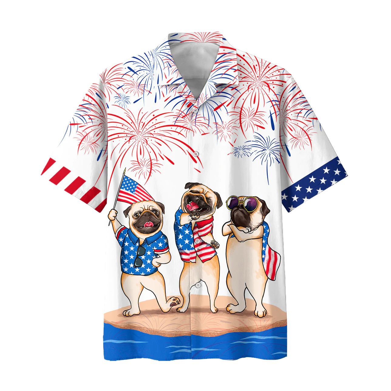 Pug 4th of july hawaiian shirt - Independence Day Is Coming, USA Patriotic Hawaiian Shirt