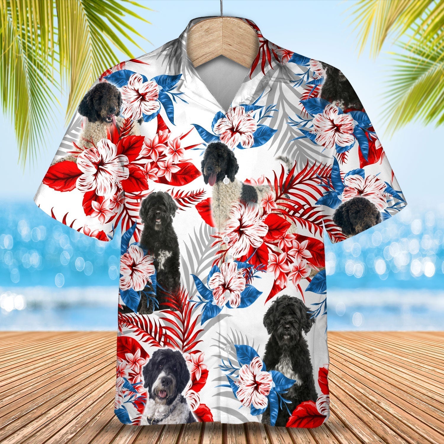 Portuguese Water Dog Hawaiian Shirt - Summer aloha shirt, Hawaiian shirt for Men and women