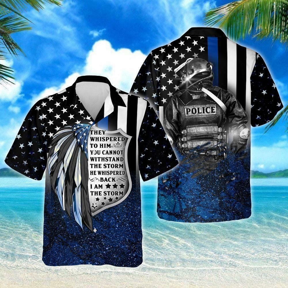 Proud Of Thin Blue Police Hawaiian 3D Hawaiian Shirt