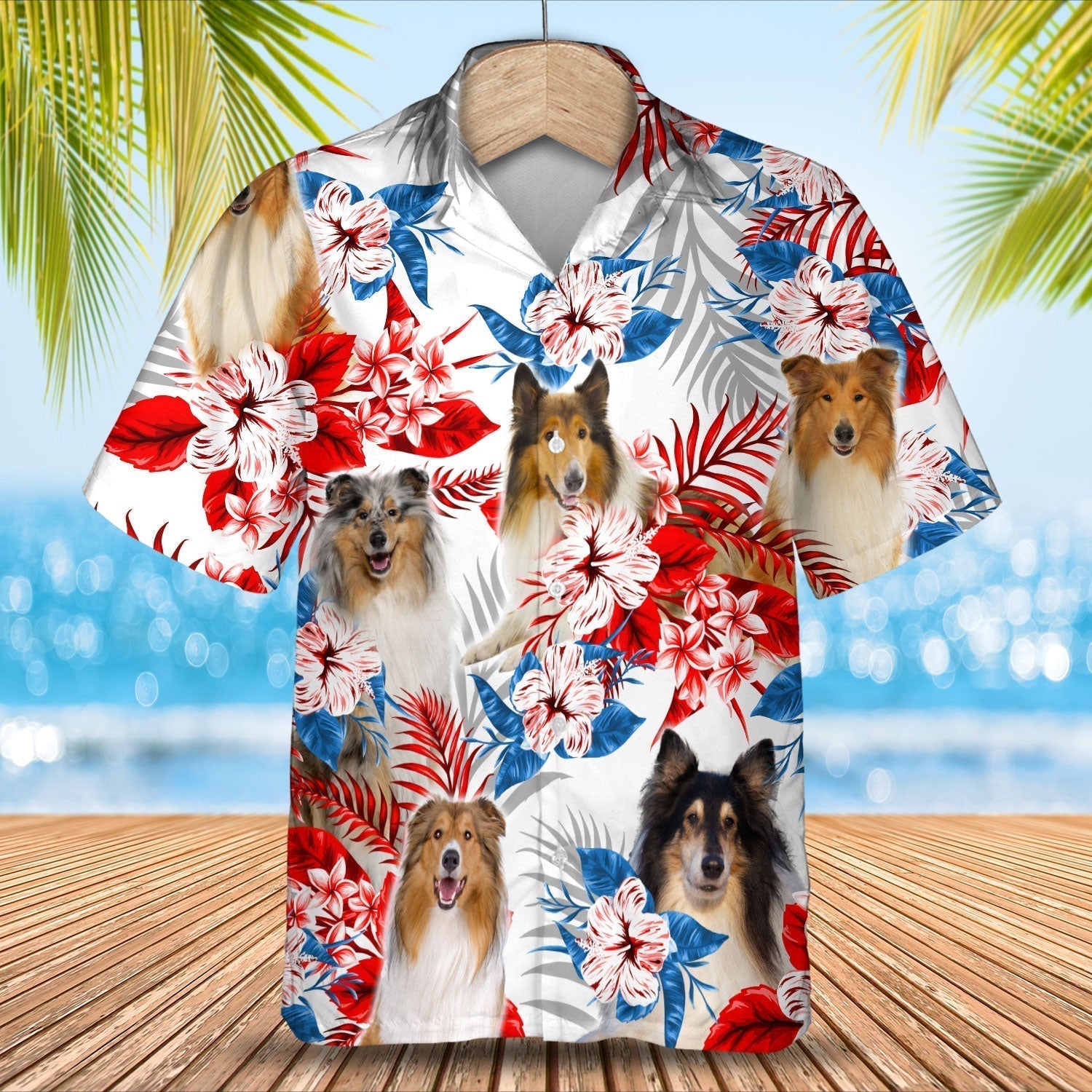 Rough Collie Hawaiian Shirt - Gift for Summer, Summer aloha shirt, Hawaiian shirt for Men and women