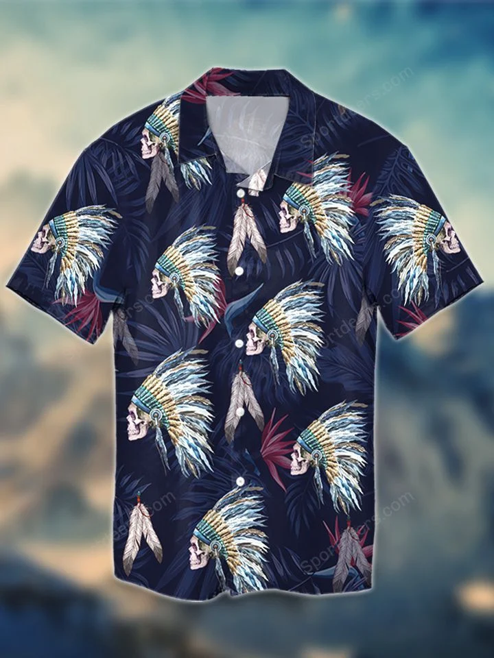 Skull Native Hawaiian Shirt, Summer gift, Hawaiian Shirts for Men, Aloha Beach Shirt