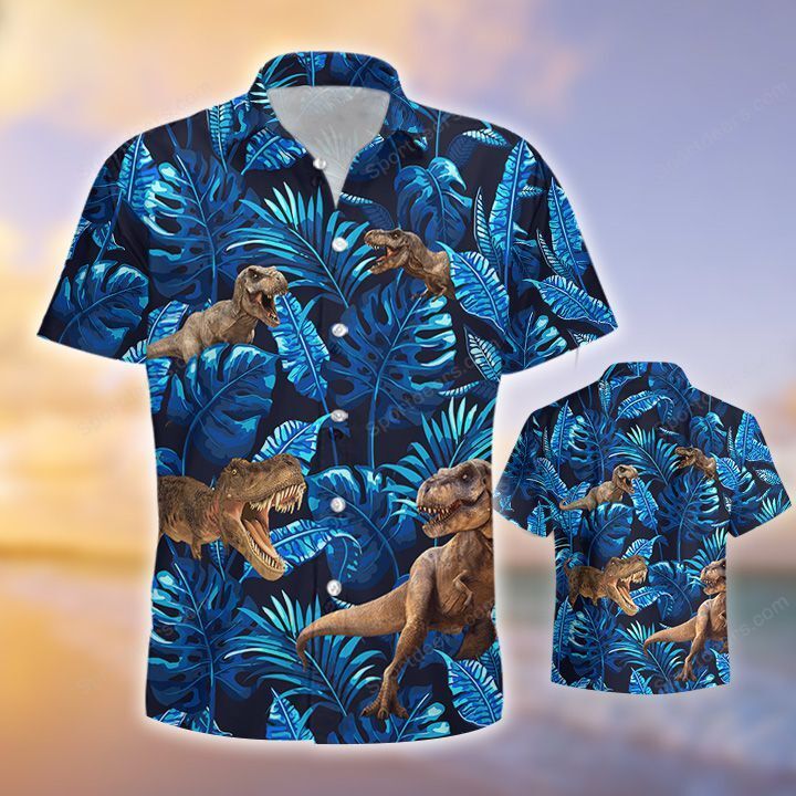 T Rex - T Rex Tropical Hawaiian Shirt, Summer gift, Hawaiian Shirts for Men, Aloha Beach Shirt