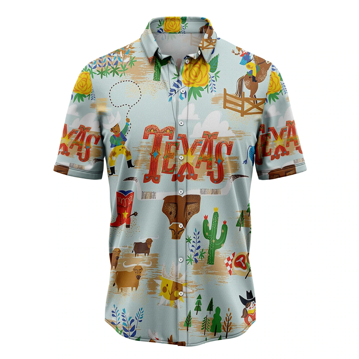 Texas Cowboy Hawaiian Shirt, Summer gift, Hawaiian Shirts for Men, Aloha Beach Shirt