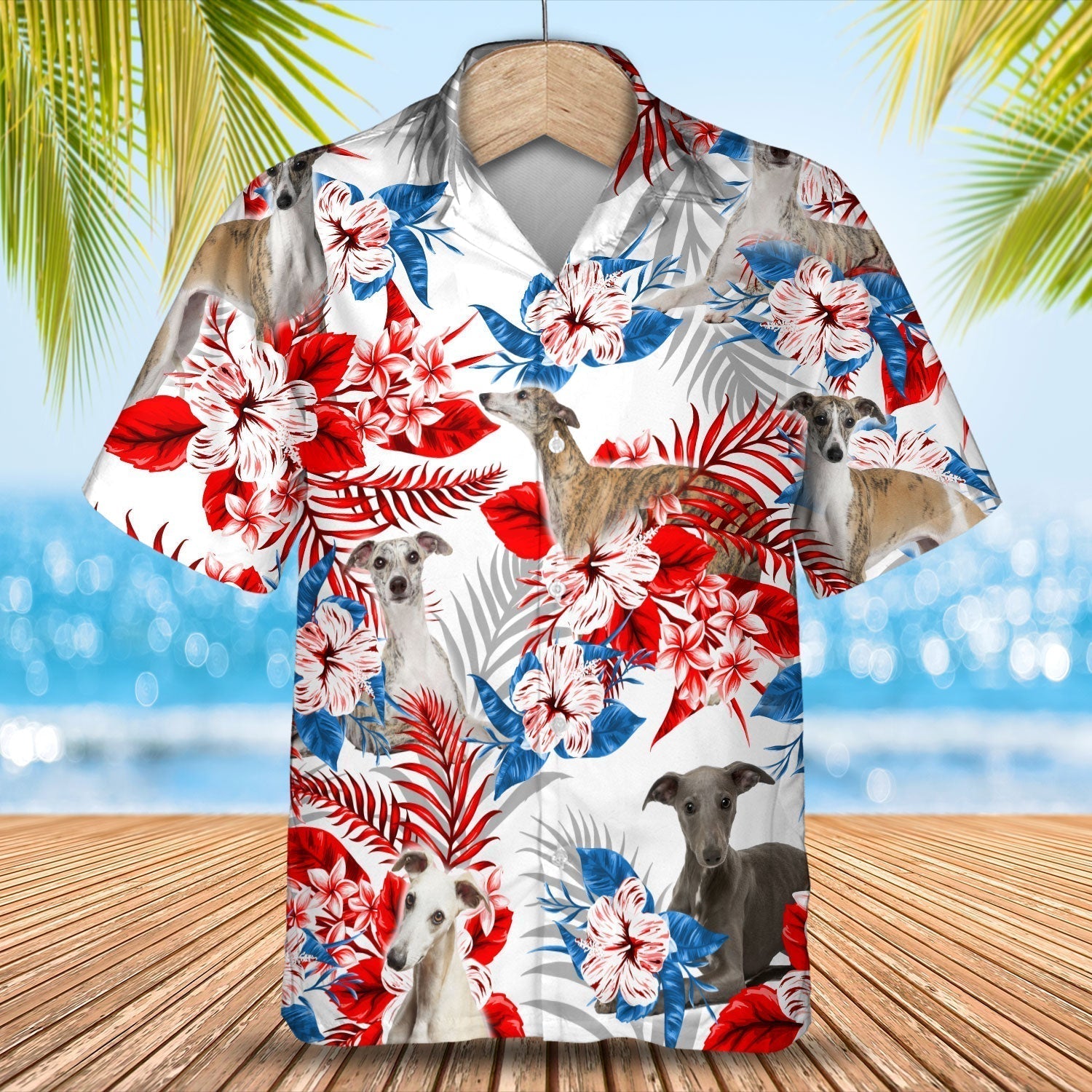 Whippet Hawaiian Shirt - Gift for Summer, Summer aloha shirt, Hawaiian shirt for Men and women